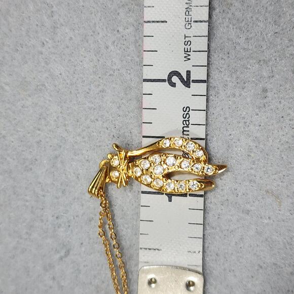 Sparkling Kitty Cat Pendant Necklace GT w Clear Rhinestones Vintage Avon 1990's - Picture 13 of 16